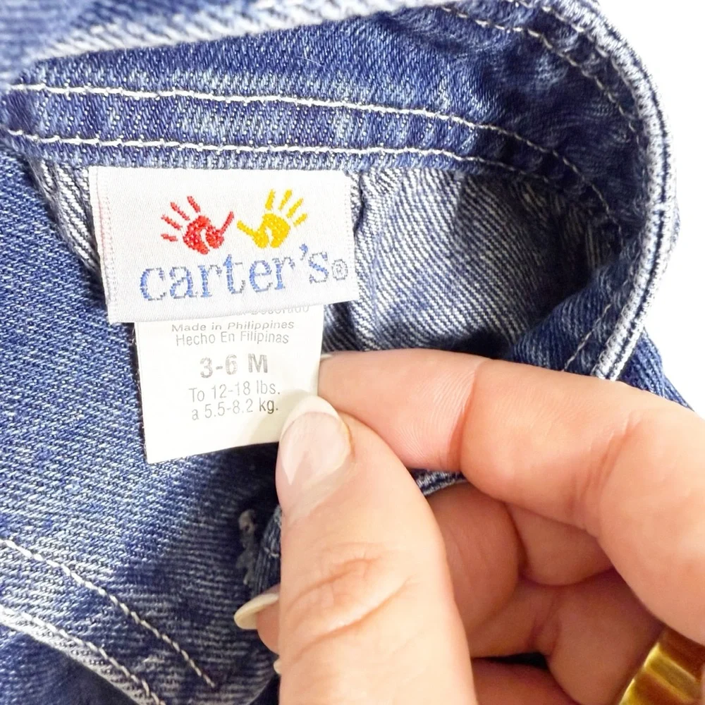 Carters‎ Vintage Girls Denim Overalls size 3-6M